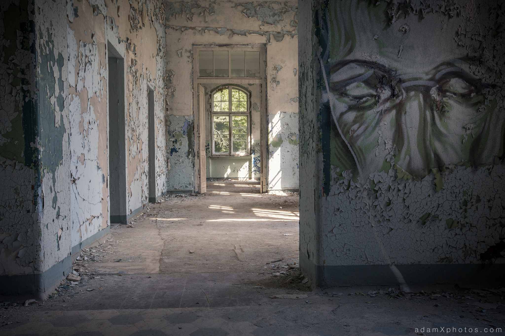 Adam X Urbex Beelitz Heilstatten Germany Urban Exploration Mens Men's Sanatorium Hospital Decay Lost Abandoned Hidden Mural face painting