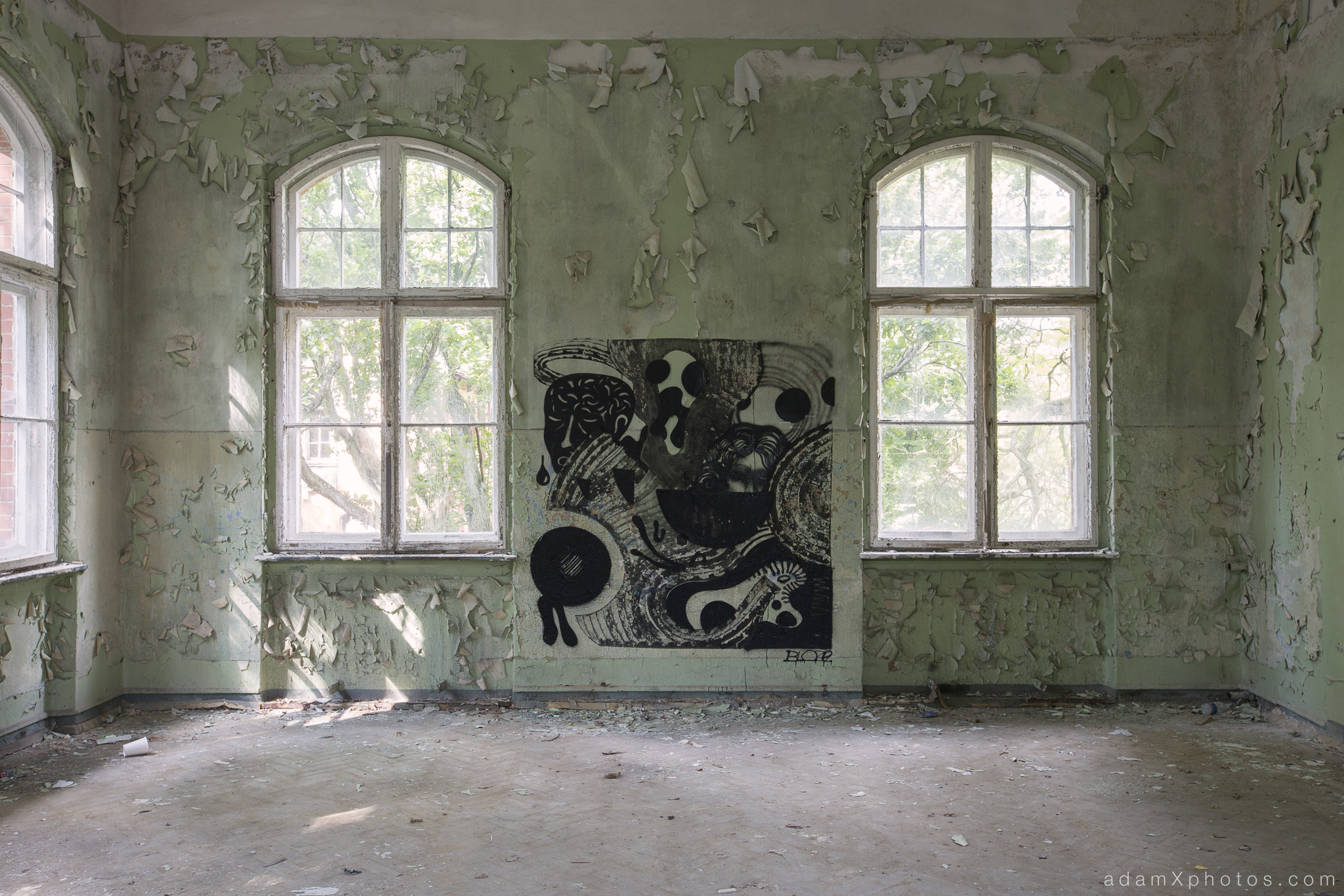 Adam X Urbex Beelitz Heilstatten Germany Urban Exploration Mens Men's Sanatorium Hospital Decay Lost Abandoned Hidden art graffiti painting