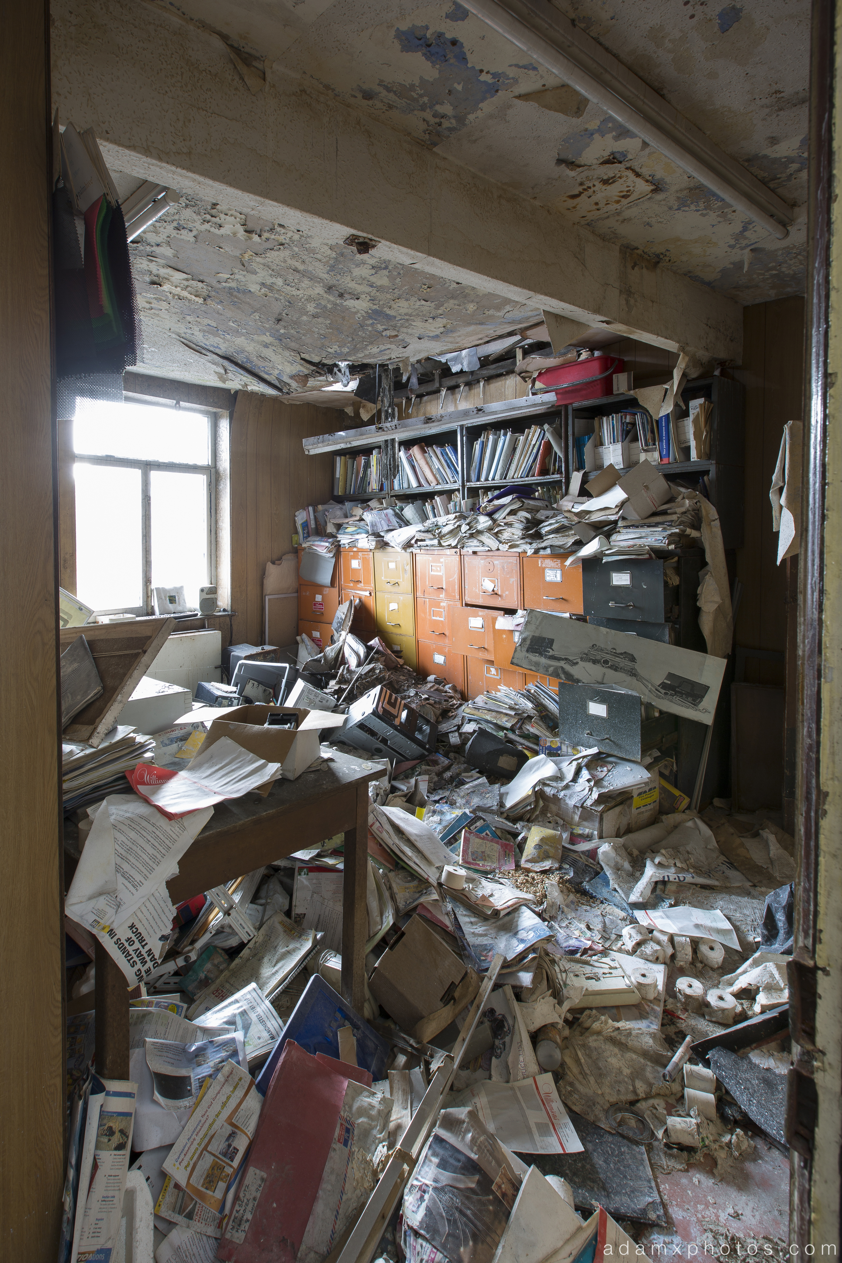 office mess messy Williamsons Fire and Rescue equipment Oldham Urbex Adam X Urban Exploration 2015 Abandoned decay lost forgotten derelict