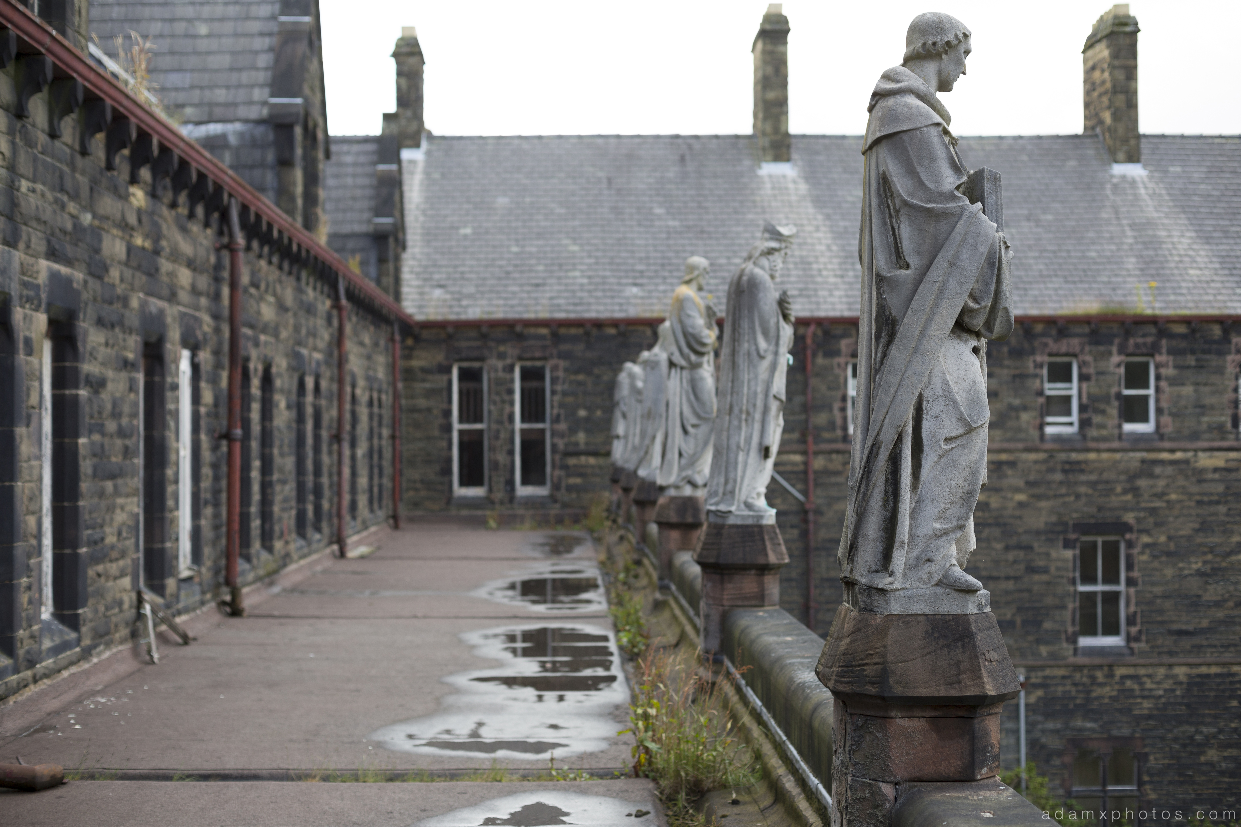 the guardians statues roof rooftop camping St Joseph's Seminary Joe's Upholland Urbex Adam X Urban Exploration 2015 Abandoned decay lost forgotten derelict